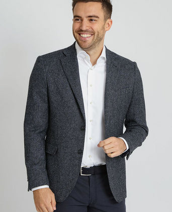 Suitable birds eye colbert merinowol donkerblauw | Regular-fit