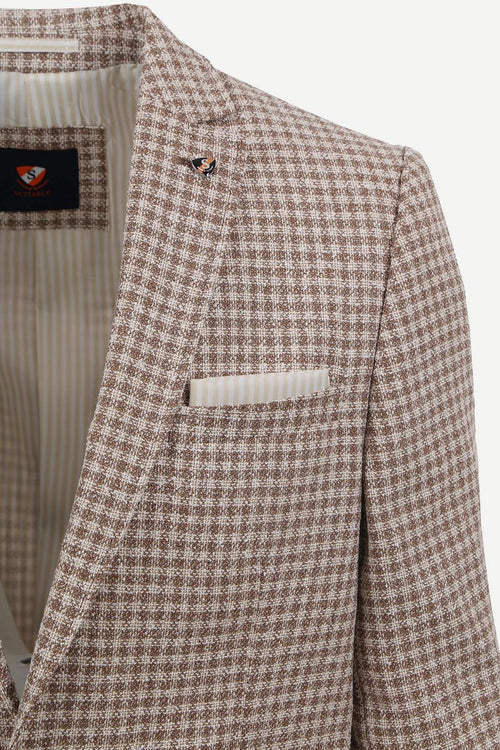 Suitable blazer grou ruiten beige