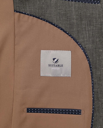Suitable blazer linnen groen | Slim-fit
