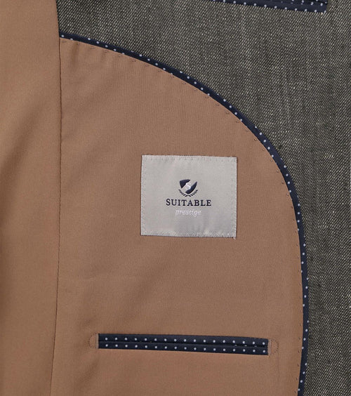 Suitable blazer linnen groen | Slim-fit