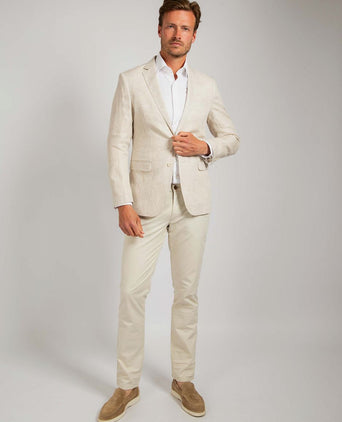 Suitable blazer linnen herringbone ecru | Slim-fit