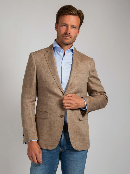 Suitable blazer linnen panama beige | Slim-fit