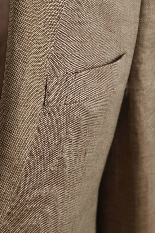 Suitable blazer linnen panama beige | Slim-fit