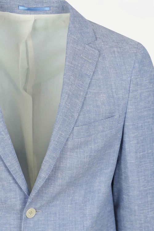 Suitable blazer linnen panama lichtblauw | Slim-fit