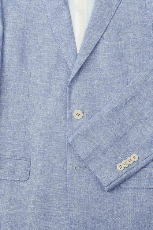 Suitable blazer linnen panama lichtblauw | Slim-fit