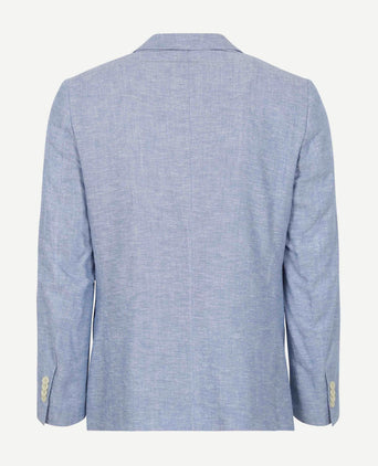 Suitable blazer linnen panama lichtblauw | Slim-fit