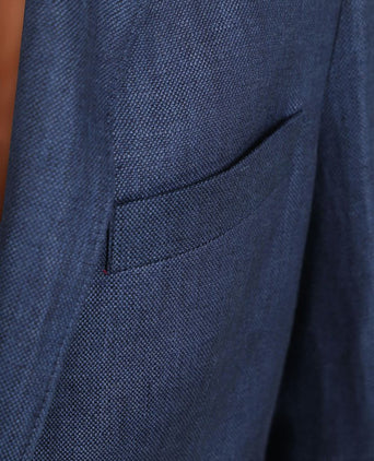 Suitable blazer linnen panama donkerblauw | Slim-fit