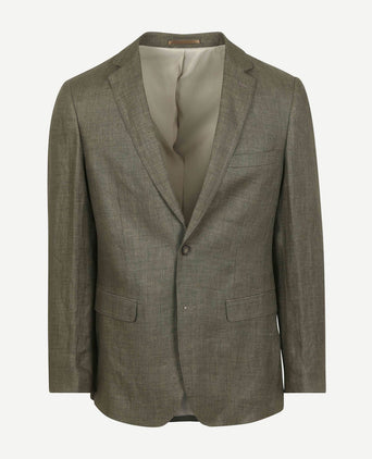 Suitable blazer linnen panama olijfgroen | Slim-fit