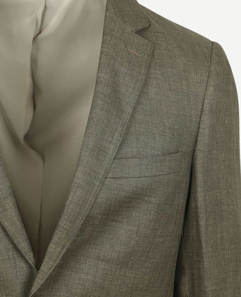 Suitable blazer linnen panama olijfgroen | Slim-fit