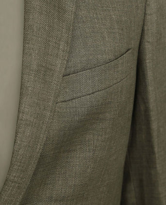 Suitable blazer linnen panama olijfgroen | Slim-fit