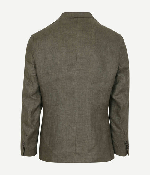 Suitable blazer linnen panama olijfgroen | Slim-fit