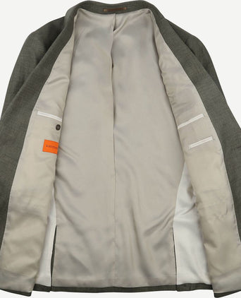 Suitable blazer linnen panama olijfgroen | Slim-fit