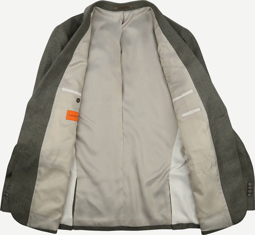 Suitable blazer linnen panama olijfgroen | Slim-fit