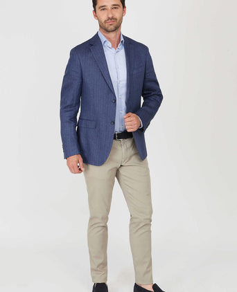 Suitable blazer linnen royal blauw | Slim-fit