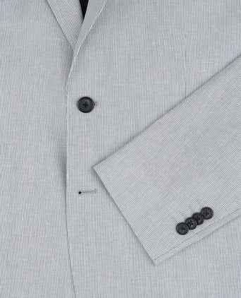 Suitable blazer linnen streep lichtblauw | Slim-fit