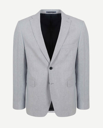Suitable blazer linnen streep lichtblauw | Slim-fit