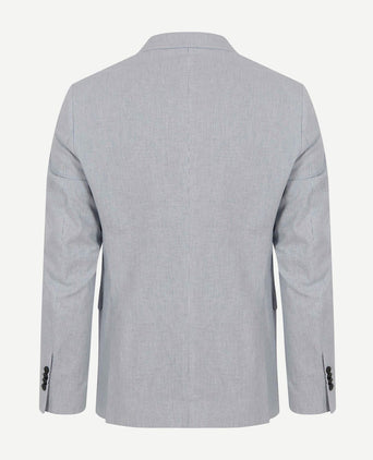 Suitable blazer linnen streep lichtblauw | Slim-fit