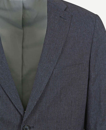 Suitable blazer linnen streep donkerblauw | Slim-fit