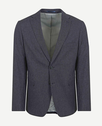 Suitable blazer linnen streep donkerblauw | Slim-fit