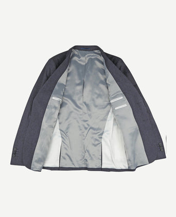 Suitable blazer linnen streep donkerblauw | Slim-fit