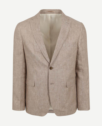 Suitable blazer pepita linnen beige | Slim-fit
