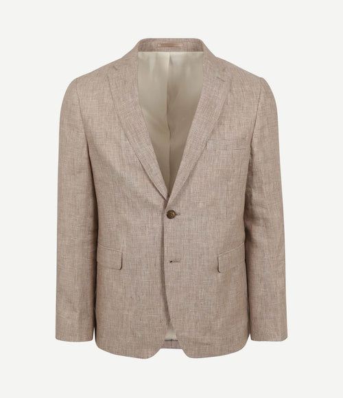 Blazer pepita linnen beige