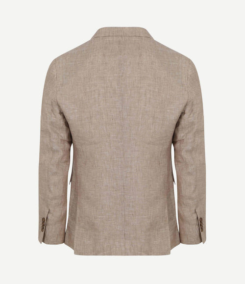 Blazer pepita linnen beige
