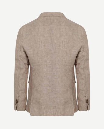 Blazer pepita linnen beige