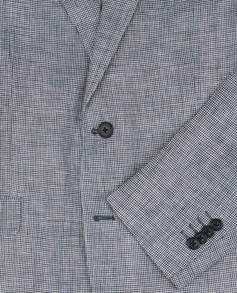 Suitable blazer pepita linnen blauw | Slim-fit