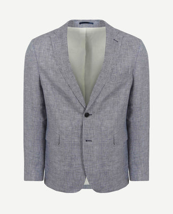 Blazer pepita linnen blauw