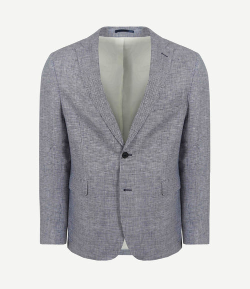 Blazer pepita linnen blauw