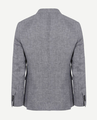 Suitable blazer pepita linnen blauw | Slim-fit