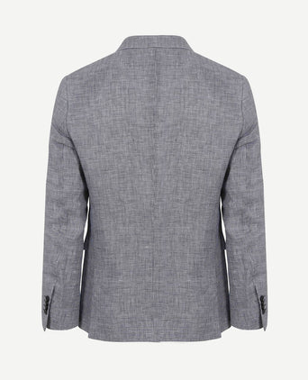 Blazer pepita linnen blauw