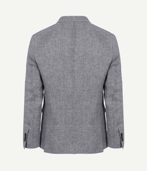 Blazer pepita linnen blauw