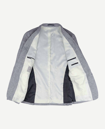 Suitable blazer pepita linnen blauw | Slim-fit