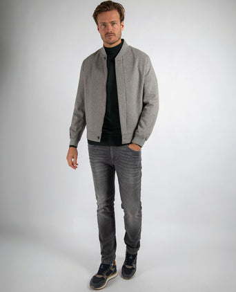 Suitable bomberjas flanel grijs | Regular-fit