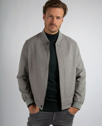 Suitable bomberjas flanel grijs | Regular-fit