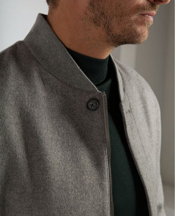 Suitable bomberjas flanel grijs | Regular-fit