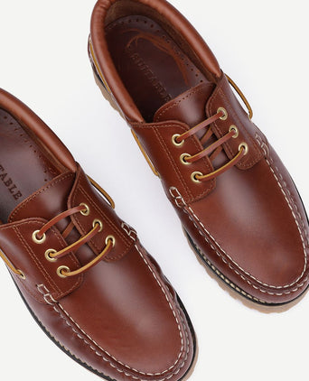Bootschoenen leer bruin
