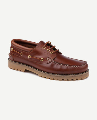 Bootschoenen leer bruin