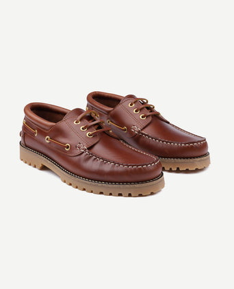 Bootschoenen leer bruin