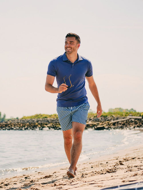 Suitable boris poloshirt indigo | Slim-fit