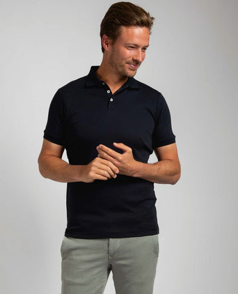 Suitable boris poloshirt donkerblauw | Slim-fit