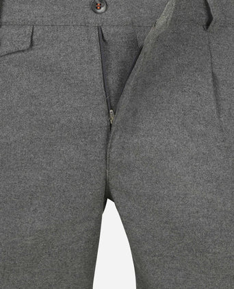 Suitable chino Pico pleat flanel grijs