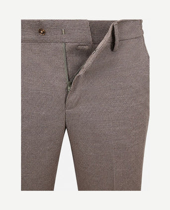 Aiden pantalon houndstooth tabacco