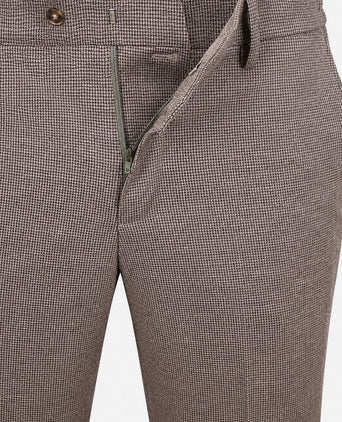 Aiden pantalon houndstooth tabacco