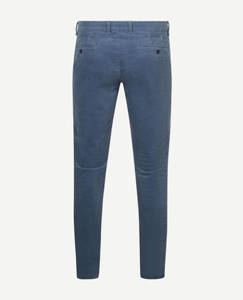 Chino Plato corduroy blauw
