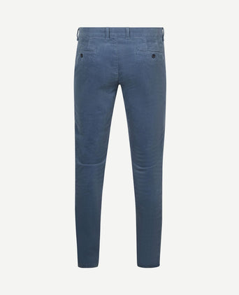 Chino Plato corduroy blauw