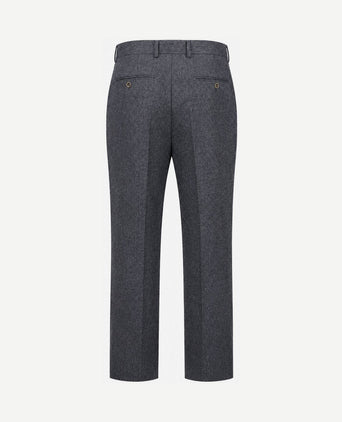 Broek straight pleat herringbone donkerblauw