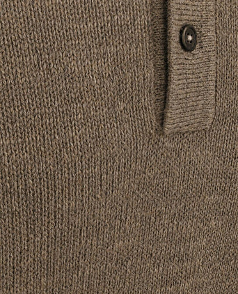 Button longue melange poloshirt beige
